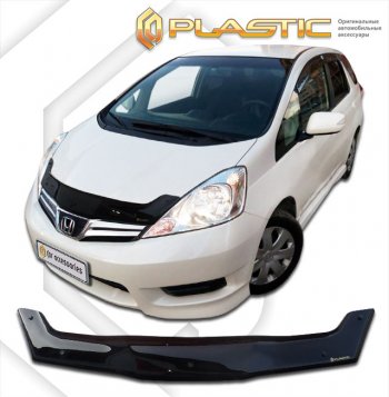 1 899 р. Дефлектор капота CA-Plastic  Honda Fit Shuttle  1 GP2,GG7,GG8 (2011-2013) дорестайлинг (серия Сlassic черный, без надписи)  с доставкой в г. Воронеж. Увеличить фотографию 2
