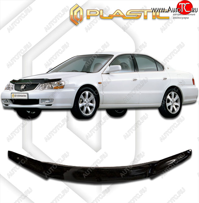 1 899 р. Дефлектор капота CA-Plastic  Honda Saber  2 (2001-2003) рестайлинг (classic черный, без надписи)  с доставкой в г. Воронеж