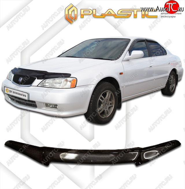2 079 р. Дефлектор капота CA-Plastic  Honda Saber  2 (1998-2001) дорестайлинг (classic черный, без надписи)  с доставкой в г. Воронеж