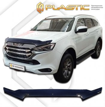 2 199 р. Дефлектор капота CA-Plastic Isuzu mu-X TF (2021-2023) (серый Сlassic черный, без надписи)  с доставкой в г. Воронеж. Увеличить фотографию 2