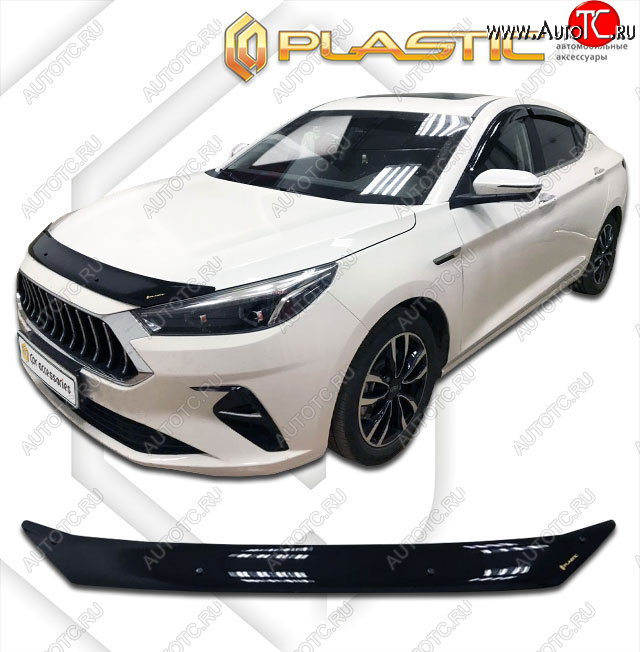 1 839 р. Дефлектор капота CA-Plastic JAC J7 лифтбэк (2020-2025) (classic черный, без надписи)  с доставкой в г. Воронеж