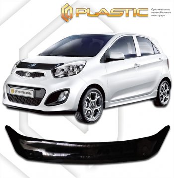 Дефлектор капота CA-Plastic KIA Picanto  2 TA хэтчбэк 3 дв. (2011-2017) дорестайлинг, рестайлинг