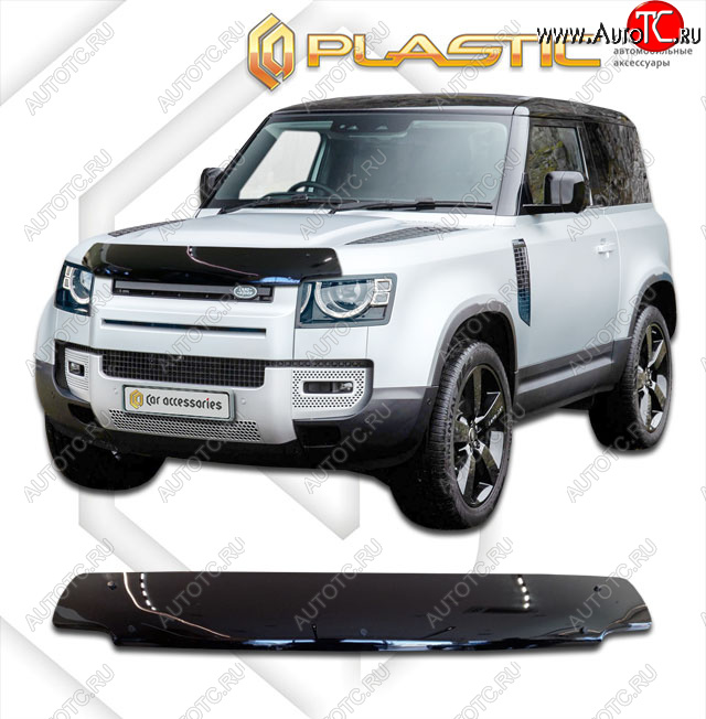 2 079 р. Дефлектор капота CA-Plastic  Land Rover Defender 90  L663 (2019-2022) 3 дв. (classic черный, без надписи)  с доставкой в г. Воронеж