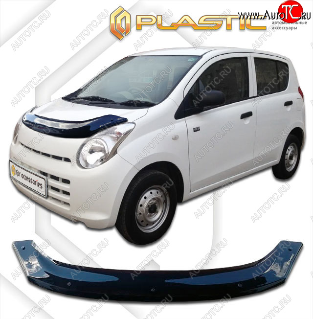 1 999 р. Дефлектор капота CA-Plastic Mazda Carol HB25S, HB35S хэтчбек 5 дв. (2009-2014) (classic черный, без надписи)  с доставкой в г. Воронеж
