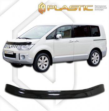 2 079 р. Дефлектор капота (D:5) CA-Plastic Mitsubishi Delica D:5 1 рестайлинг (2018-2025) (cерия Сlassic черный, без надписи)  с доставкой в г. Воронеж. Увеличить фотографию 2
