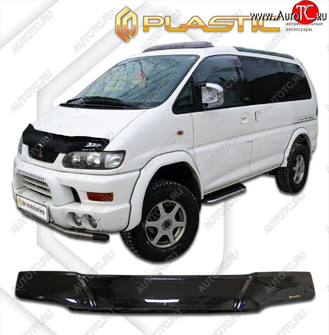 2 159 р. Дефлектор капота CA-Plastic  Mitsubishi Space Gear (1997-2007)  рестайлинг (classic черный, без надписи)  с доставкой в г. Воронеж