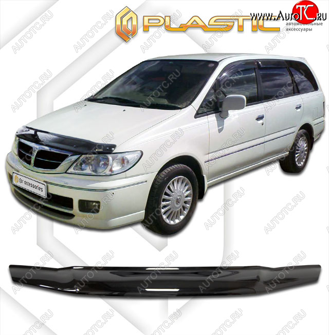 1 999 р. Дефлектор капота CA-Plastic  Nissan Presage  U30 (2001-2003) рестайлинг (classic черный, без надписи)  с доставкой в г. Воронеж