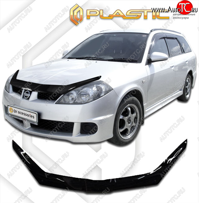 1 999 р. Дефлектор капота CA-Plastic  Nissan Wingroad  2 Y11 (2001-2005) рестайлинг универсал (classic черный, без надписи)  с доставкой в г. Воронеж