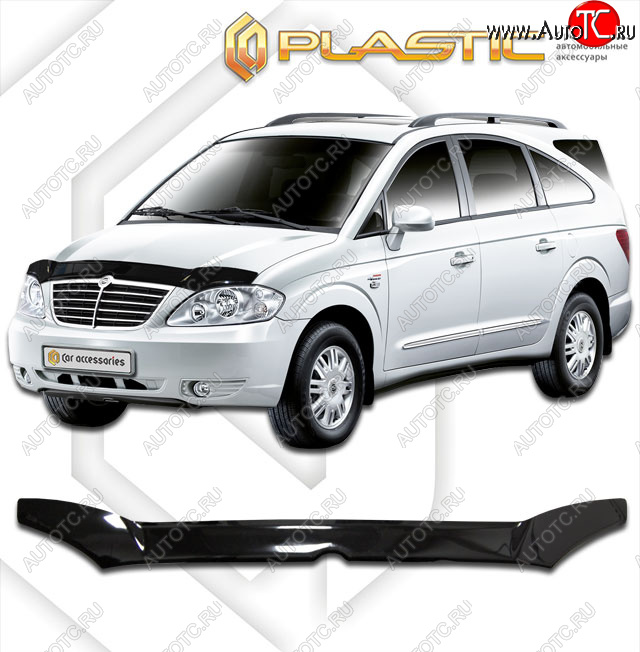 1 999 р. Дефлектор капота CA-Plastic  SSANGYONG Stavic (2004-2013) дорестайлинг, рестайлинг (classic черный, без надписи)  с доставкой в г. Воронеж