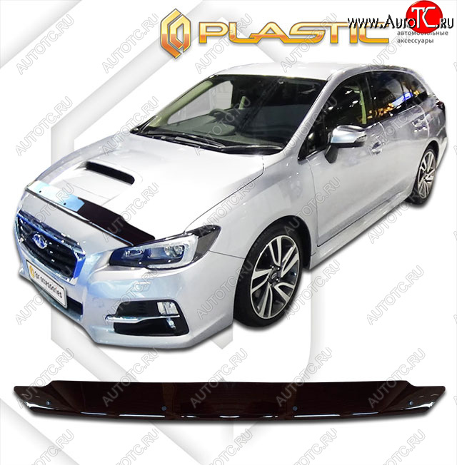 1 899 р. Дефлектор капота CA-Plastic Subaru Levorg VM универсал рестайлинг (2017-2020) (classic черный, без надписи)  с доставкой в г. Воронеж
