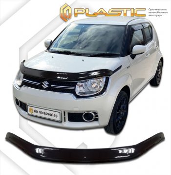 1 999 р. Дефлектор капота CA-Plastic  Suzuki Ignis (2016-2025) (серия Сlassic черный, без надписи)  с доставкой в г. Воронеж. Увеличить фотографию 2