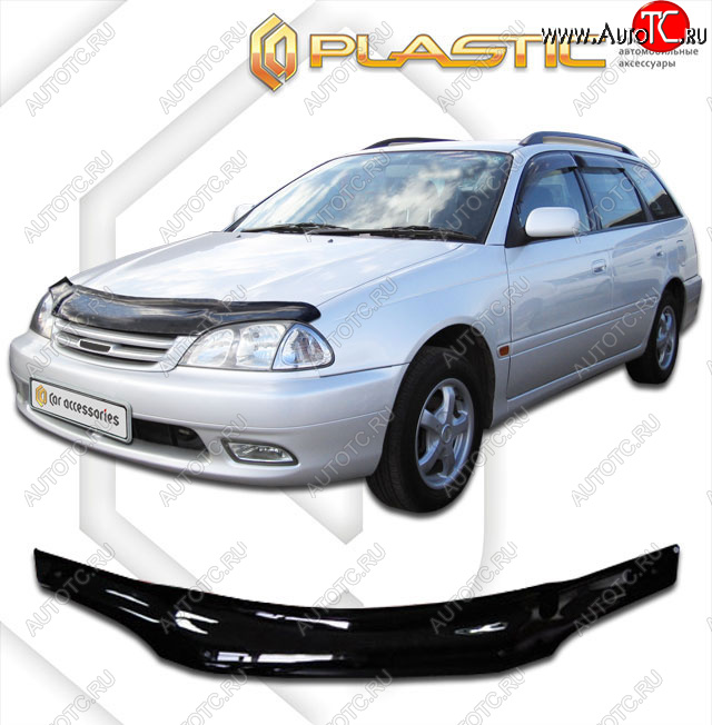 1 999 р. Дефлектор капота CA-Plastic  Toyota Avensis  T220 седан (2000-2003) рестайлинг (classic черный, без надписи)  с доставкой в г. Воронеж