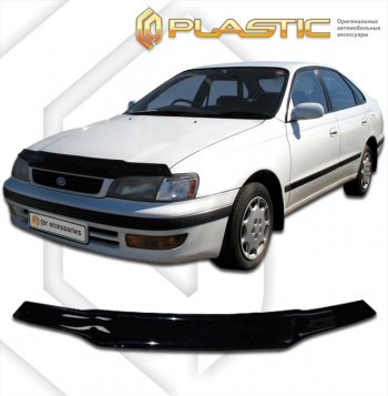 1 899 р. Дефлектор капота CA-Plastic Toyota Carina E T190 седан дорестайлинг (1992-1996) (classic черный, без надписи)  с доставкой в г. Воронеж. Увеличить фотографию 1