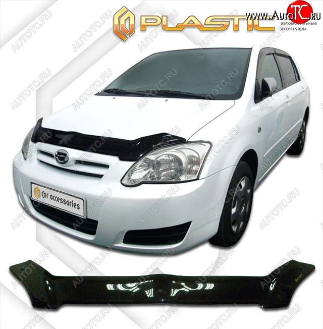 1 999 р. Дефлектор капота CA-Plastic  Toyota Corolla Runx  E120 (2004-2007) хэтчбэк 5 дв. 2-ой рестайлинг (classic черный, без надписи)  с доставкой в г. Воронеж