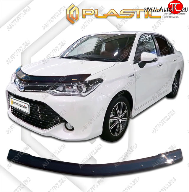 1 899 р. Дефлектор капота CA-Plastic  Toyota Corolla Axio  (E160) седан (2015-2017) 1-ый рестайлинг (classic черный, без надписи)  с доставкой в г. Воронеж