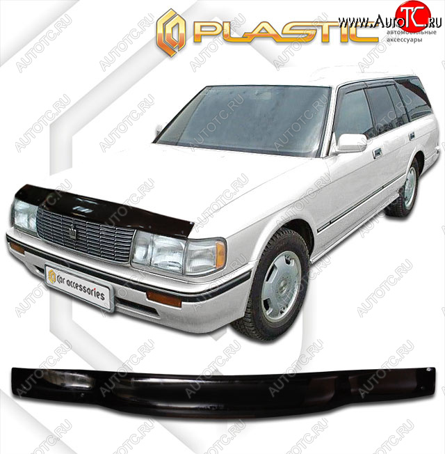 1 999 р. Дефлектор капота CA-Plastic  Toyota Crown  S130 (1991-1999) универсал 2-ой рестайлинг (classic черный, без надписи)  с доставкой в г. Воронеж