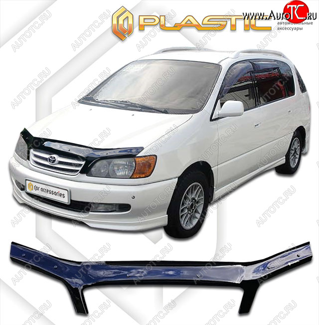 2 159 р. Дефлектор капота CA-Plastic  Toyota Ipsum  SXM10 (1998-2001) рестайлинг (classic черный, без надписи)  с доставкой в г. Воронеж