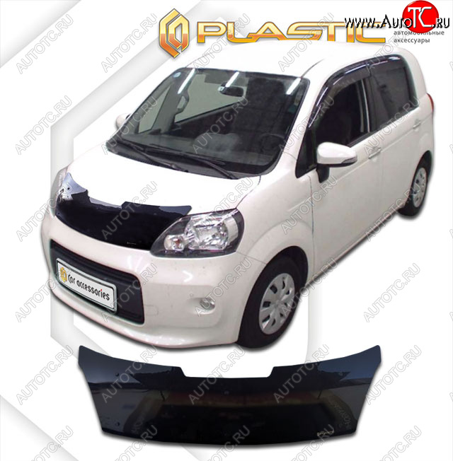 2 159 р. Дефлектор капота CA-Plastic  Toyota Porte  NP140 (2012-2020) (classic черный, без надписи)  с доставкой в г. Воронеж