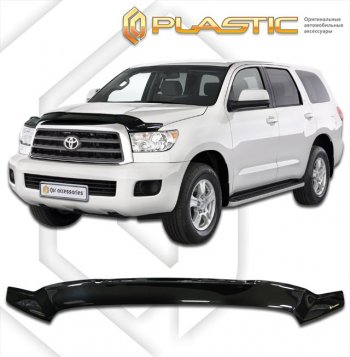 2 159 р. Дефлектор капота CA-Plastic  Toyota Sequoia (2007-2017) XK60 дорестайлинг (серия Сlassic черный, без надписи)  с доставкой в г. Воронеж. Увеличить фотографию 2