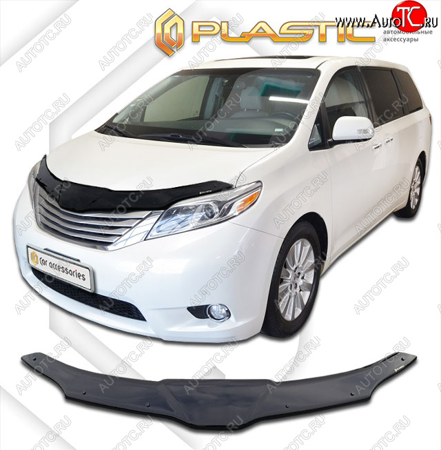 2 399 р. Дефлектор капота CA-Plastic  Toyota Sienna  XL30 (2010-2017) дорестайлинг (classic черный, без надписи)  с доставкой в г. Воронеж