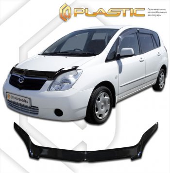 2 159 р. Дефлектор капота CA-Plastic  Toyota Corolla Spacio  E120 (2001-2007) дорестайлинг, рестайлинг (серия Сlassic черный)  с доставкой в г. Воронеж. Увеличить фотографию 2