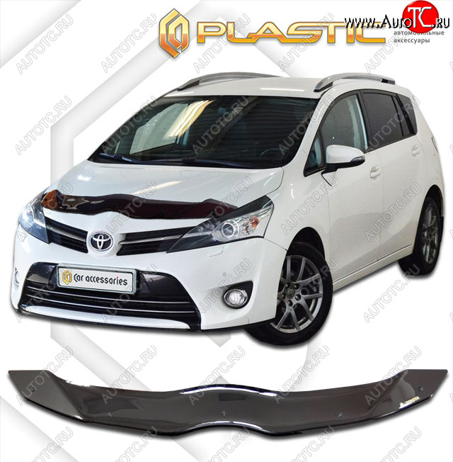 1 899 р. Дефлектор капота CA-Plastic  Toyota Verso  R20 (2013-2018) рестайлинг (classic черный, без надписи)  с доставкой в г. Воронеж