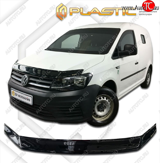 1 999 р. Дефлектор капота CA-Plastic  Volkswagen Caddy  2K (2015-2020) рестайлинг (classic черный, без надписи)  с доставкой в г. Воронеж