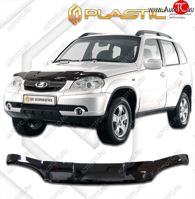 2 159 р. Дефлектор капота CA-Plastic  Лада 2123 (Нива Шевроле) (2020-2021) 2 рестайлинг (classic черный, без надписи)  с доставкой в г. Воронеж