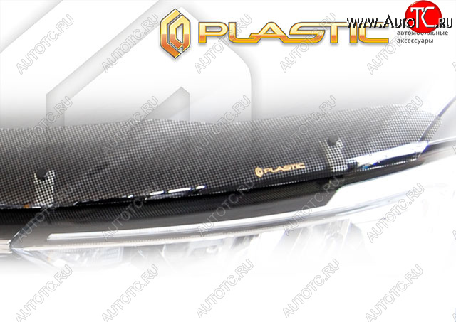 2 199 р. Дефлектор капота Шелкография черная CA Plastic на Toyota Land Cruiser  2010  с доставкой в г. Воронеж