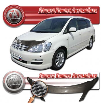 2 559 р. Дефлектор капота CA-Plastic  Toyota Ipsum  ACM20 (2003-2009) рестайлинг (серия Шелкография карбон серебро)  с доставкой в г. Воронеж. Увеличить фотографию 2