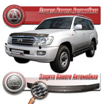 2 599 р. Дефлектор капота CA-Plastic  Toyota Land Cruiser  10 100 (2002-2007) 1-ый рестайлинг, 2-ой рестайлинг (серия Шелкография карбон серебро)  с доставкой в г. Воронеж. Увеличить фотографию 2
