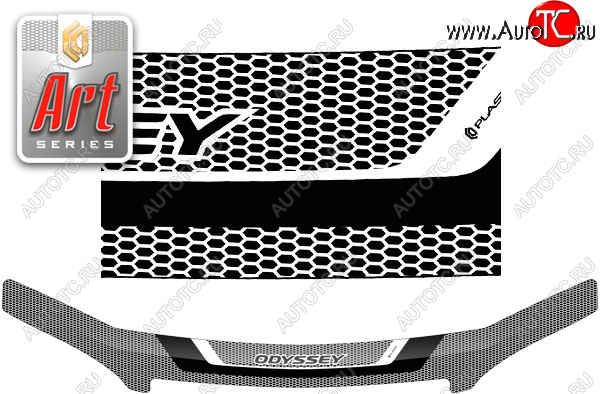 2 559 р. Дефлектор капота CA-Plastic  Honda Odyssey  2 (1999-2003) (серия ART белая)  с доставкой в г. Воронеж