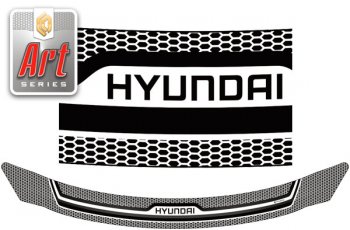 Дефлектор капота CA-Plastic Hyundai I30  2 GD (2011-2017) дорестайлинг универсал, рестайлинг универсал (серия ART белая)
