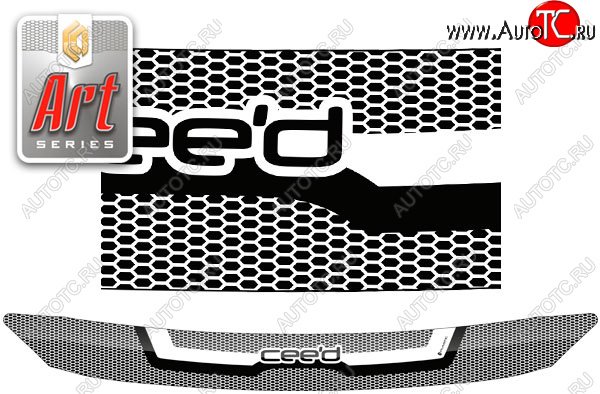 2 079 р. Дефлектор капота CA-Plastic  KIA Ceed  3 CD (2018-2025) хэтчбэк (серия ART белая)  с доставкой в г. Воронеж