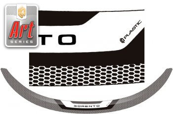 Дефлектор капота (РФ) CA-Plastic KIA Sorento  MQ4 (2020-2022) (серия ART белая)