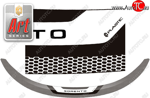 2 199 р. Дефлектор капота (РФ) CA-Plastic  KIA Sorento  MQ4 (2020-2022) (серия ART белая)  с доставкой в г. Воронеж