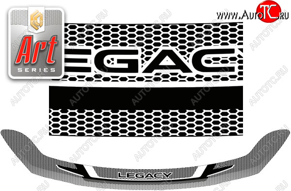 2 399 р. Дефлектор капот CA-Plastic  Subaru Legacy  BN/B15 (2017-2025) рестайлинг седан (серия ART белая)  с доставкой в г. Воронеж