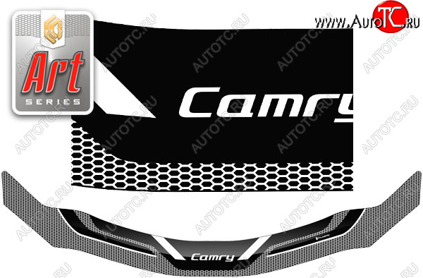 2 299 р. Дефлектор капот CA-Plastic  Toyota Camry  XV40 (2006-2008) дорестайлинг (серия ART белая)  с доставкой в г. Воронеж