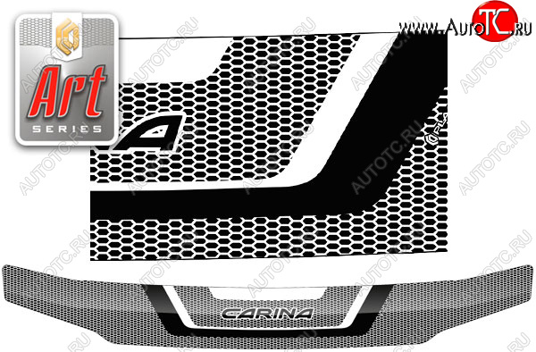 2 199 р. Дефлектор капот (USA) CA-Plastic Toyota Carina T210 дорестайлинг (1996-1998) (серия ART белая)  с доставкой в г. Воронеж