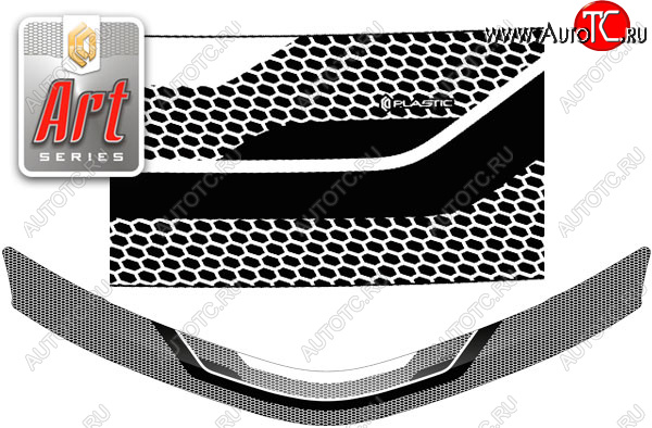 2 159 р. Дефлектор капот CA-Plastic  Toyota Corolla Axio  (E160) седан (2015-2017) 1-ый рестайлинг (серия ART белая)  с доставкой в г. Воронеж