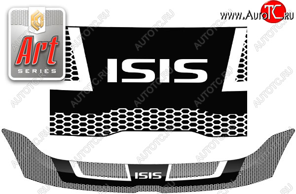 2 199 р. Дефлектор капота CA-Plastic  Toyota Isis  XM10 (2009-2017) 2-ой рестайлинг (серия ART белая)  с доставкой в г. Воронеж