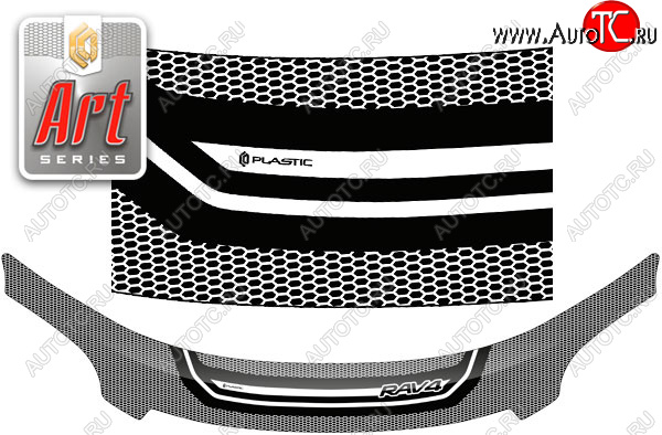 2 599 р. Дефлектор капота CA-Plastic  Toyota RAV4  XA30 (2010-2013) 5 дв. 2-ой рестайлинг (серия ART белая)  с доставкой в г. Воронеж
