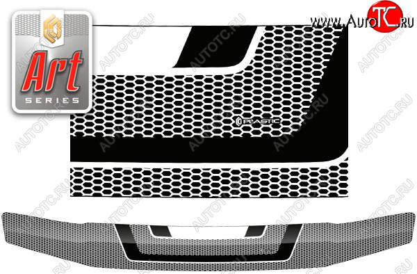 2 199 р. Дефлектор капота CA-Plastic  Toyota Succeed (2002-2014) дорестайлинг (серия ART белая)  с доставкой в г. Воронеж