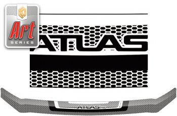 2 199 р. Дефлектор капота CA-Plastic  Geely Atlas Pro  NL3 (2019-2025) (Серия Art черная)  с доставкой в г. Воронеж. Увеличить фотографию 2