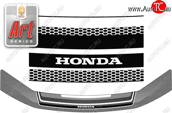 2 479 р. Дефлектор капота CA-Plastic  Honda StepWagon  RK (2009-2015) минивэн дорестайлинг, минивэн рестайлинг (Серия Art черная)  с доставкой в г. Воронеж