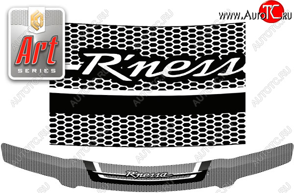 2 199 р. Дефлектор капота CA-Plastic  Nissan Rnessa (1997-2001) (Серия Art черная)  с доставкой в г. Воронеж