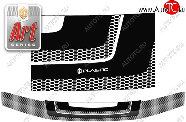 2 199 р. Дефлектор капота CA-Plastic  Nissan Terrano2  R20 (1999-2006) 2-ой рестайлинг (серия Art черная)  с доставкой в г. Воронеж