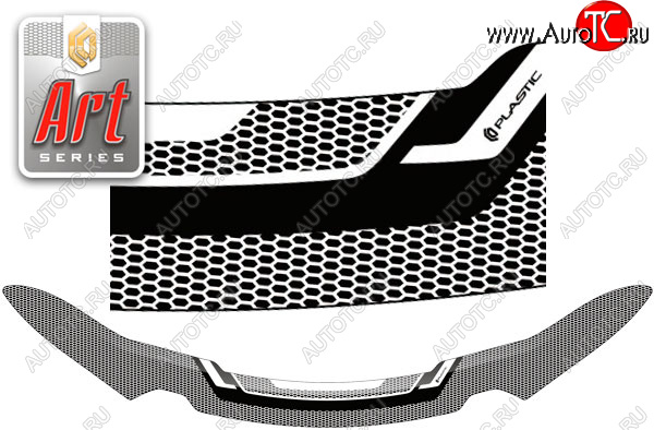 2 479 р. Дефлектор капота CA-Plastic  Toyota Hilux  AN120 (2020-2025) 2-ой рестайлинг (Серия Art черная)  с доставкой в г. Воронеж