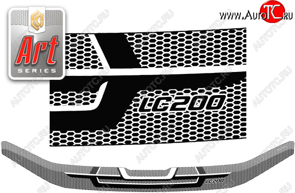 2 479 р. Дефлектор капота CA-Plastic  Toyota Land Cruiser  200 (2015-2021) 2-ой рестайлинг (Серия Art черная)  с доставкой в г. Воронеж