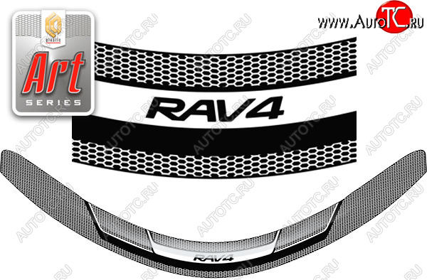 2 399 р. Дефлектор капота CA-Plastic  Toyota RAV4  XA40 (2012-2015) 5 дв. дорестайлинг (Серия Art черная)  с доставкой в г. Воронеж